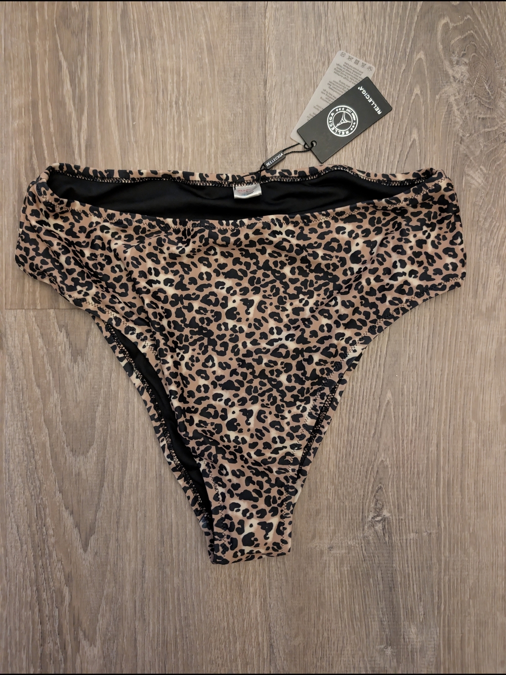 RELLECIGA Black and Beige Leopard Swim Bottoms